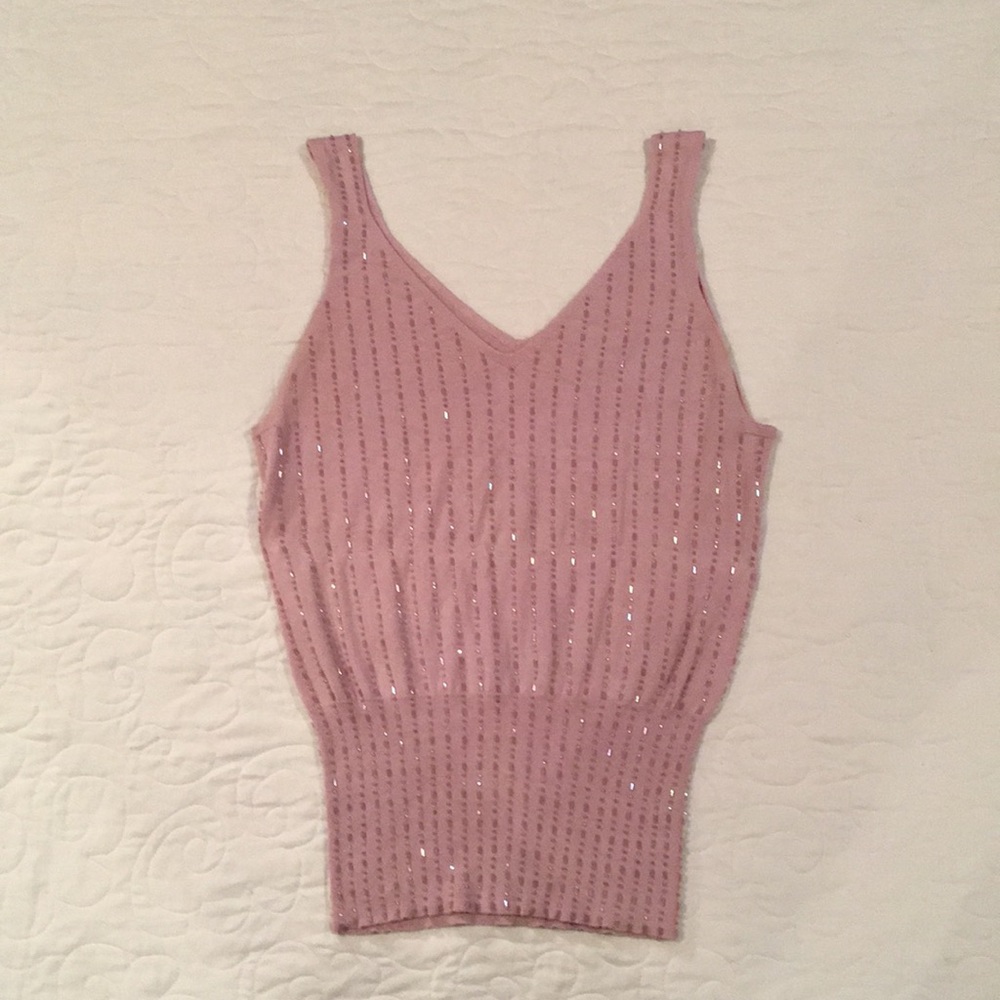 Beaded Magaschoni Dusty Pink Top, size small